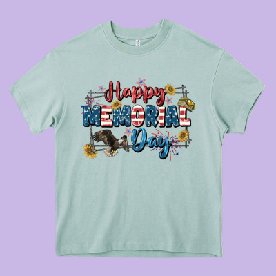 Happy Memorial Day 4th Of July Heavy Core Tee Designed By Cowgirlartshop