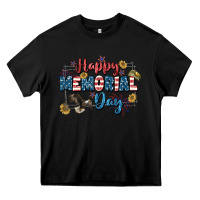 Black Happy memorial day 4th of july Heavy Core Tee - CowGirlArtShop
