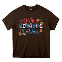 Chocolate Brown Happy memorial day 4th of july Heavy Core Tee - CowGirlArtShop