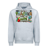 Heather Grey being a teacher makes my life complete Urban Hoodie - RanaPortraitStore