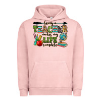 Pigment Salmon being a teacher makes my life complete Urban Hoodie - RanaPortraitStore