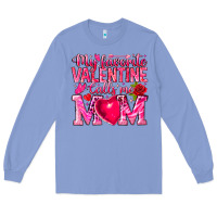 Colony Blue My Favorite Valentine Calls Me Long Sleeve Tee - CowhideDigitalArt