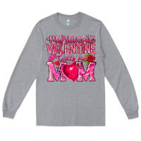 Heather Grey My Favorite Valentine Calls Me Long Sleeve Tee - CowhideDigitalArt