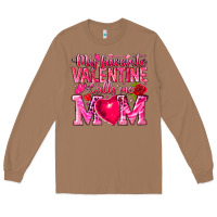 Toasted Coconut My Favorite Valentine Calls Me Long Sleeve Tee - CowhideDigitalArt