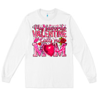 White My Favorite Valentine Calls Me Long Sleeve Tee - CowhideDigitalArt