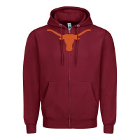 Burgundy texas longhorns Zipper Hoodie - DesignPulse