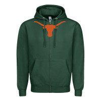 Sports Green texas longhorns Zipper Hoodie - DesignPulse