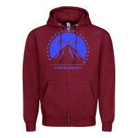 Burgundy paramount pictures Zipper Hoodie - DesignPulse