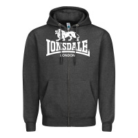 Charcoal Heather lonsdale classic logo lion Zipper Hoodie - DesignPulse