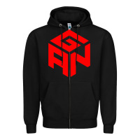 Black GAN CUBE TIME Zipper Hoodie - DesignPulse