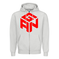 Dove Grey GAN CUBE TIME Zipper Hoodie - DesignPulse