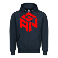 Navy GAN CUBE TIME Zipper Hoodie - DesignPulse