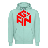 Seafoam GAN CUBE TIME Zipper Hoodie - DesignPulse