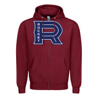 Burgundy laval rocket Zipper Hoodie - DesignPulse