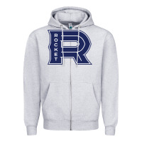 Heather Grey laval rocket Zipper Hoodie - DesignPulse