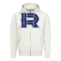 Oatmeal Heather laval rocket Zipper Hoodie - DesignPulse