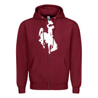 Burgundy wyoming cowboys Zipper Hoodie - DesignPulse