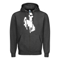 Charcoal Heather wyoming cowboys Zipper Hoodie - DesignPulse