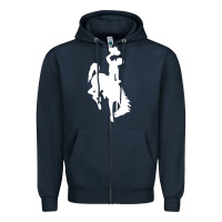 Navy wyoming cowboys Zipper Hoodie - DesignPulse