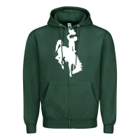Sports Green wyoming cowboys Zipper Hoodie - DesignPulse