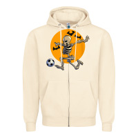 Sandshell skeleton soccer player funny halloween blood moon Zipper Hoodie - DesignPulse