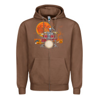 Chestnut Skeleton Drummer Halloween Costume Playing Drums Mens Boys Zipper Hoodie - DesignPulse