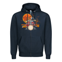 Navy Skeleton Drummer Halloween Costume Playing Drums Mens Boys Zipper Hoodie - DesignPulse