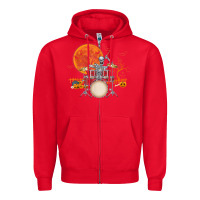 Skeleton Drummer Halloween Costume Playing Drums Mens Boys Zipper Hoodie | Teevron