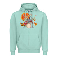Seafoam Skeleton Drummer Halloween Costume Playing Drums Mens Boys Zipper Hoodie - DesignPulse