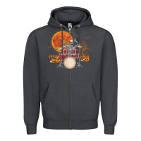 Smoke Skeleton Drummer Halloween Costume Playing Drums Mens Boys Zipper Hoodie - DesignPulse