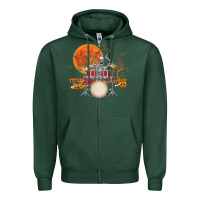Sports Green Skeleton Drummer Halloween Costume Playing Drums Mens Boys Zipper Hoodie - DesignPulse