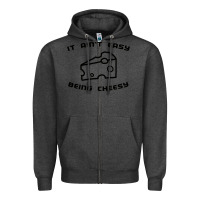 Charcoal Heather it ain't easy being cheesy Zipper Hoodie - DesignPulse