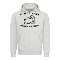 Dove Grey it ain't easy being cheesy Zipper Hoodie - DesignPulse
