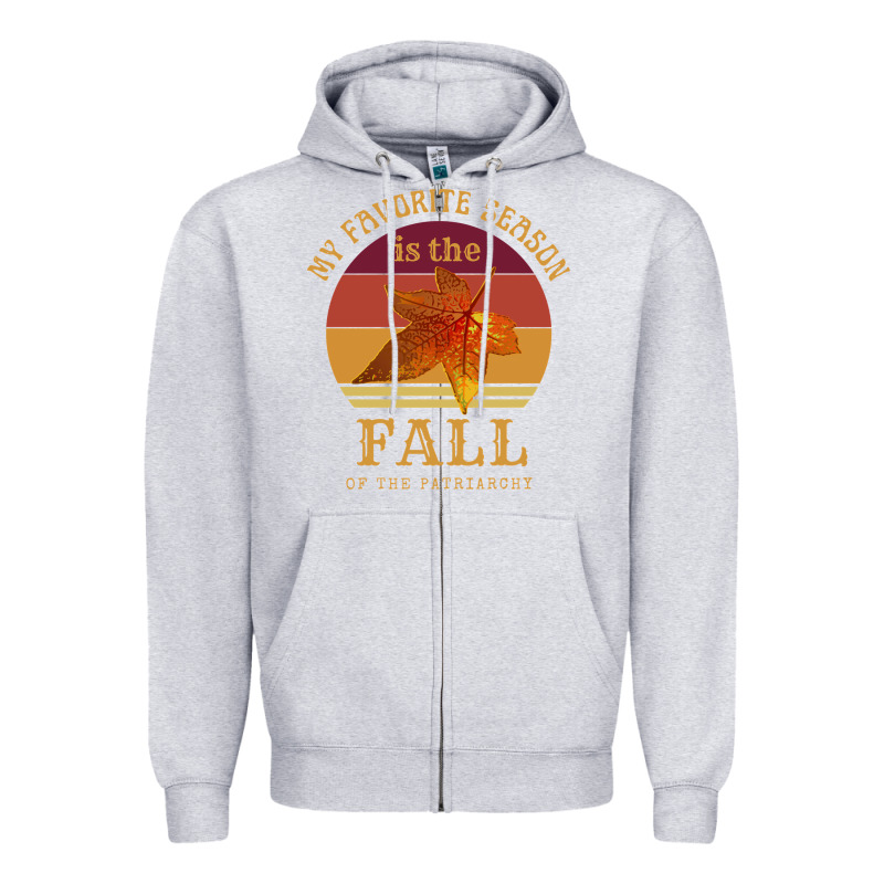 Feminist My Favorite Season Is Fall Patriarchy Retro Vintage Long Slee Zipper Hoodie by DesignPulse | Teevron