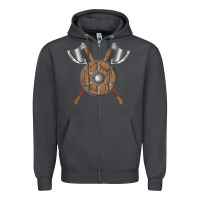 Smoke renaissance fair faire festival medieval theme axe shield Zipper Hoodie - DesignPulse