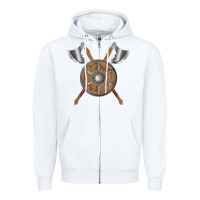 White renaissance fair faire festival medieval theme axe shield Zipper Hoodie - DesignPulse