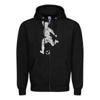 Black soccer player ball Zipper Hoodie - DesignPulse