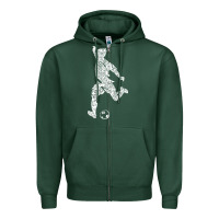 Sports Green soccer player ball Zipper Hoodie - DesignPulse