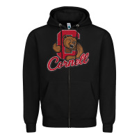 Black cornell Zipper Hoodie - DesignPulse