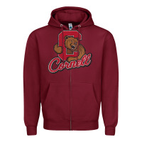 Burgundy cornell Zipper Hoodie - DesignPulse
