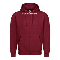 Burgundy i am unwell Zipper Hoodie - DesignPulse