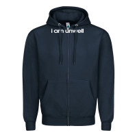 Navy i am unwell Zipper Hoodie - DesignPulse