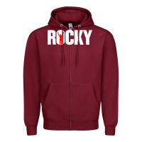 Burgundy boxer r o c k y Zipper Hoodie - DesignPulse