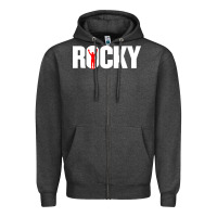 Charcoal Heather boxer r o c k y Zipper Hoodie - DesignPulse