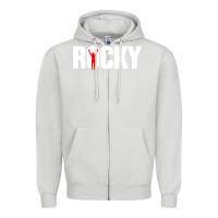 Dove Grey boxer r o c k y Zipper Hoodie - DesignPulse