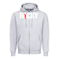 Heather Grey boxer r o c k y Zipper Hoodie - DesignPulse