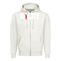 Oatmeal Heather boxer r o c k y Zipper Hoodie - DesignPulse