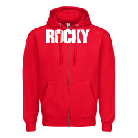 Red boxer r o c k y Zipper Hoodie - DesignPulse