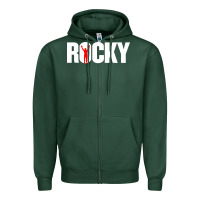 Sports Green boxer r o c k y Zipper Hoodie - DesignPulse