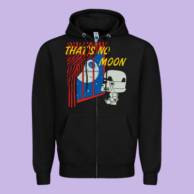 That's No Moon Zipper Hoodie Designed By Designpulse